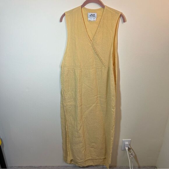 Flax Dresses & Skirts - Flax by Jeanne Engelhart Women’s Butter Yellow Linen Maxi Dress Medium